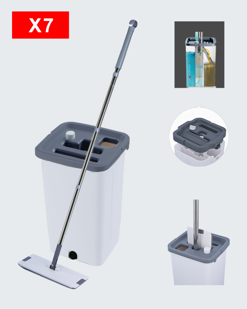 Hands Free Washing Mopx Flat Mop Bucket Set